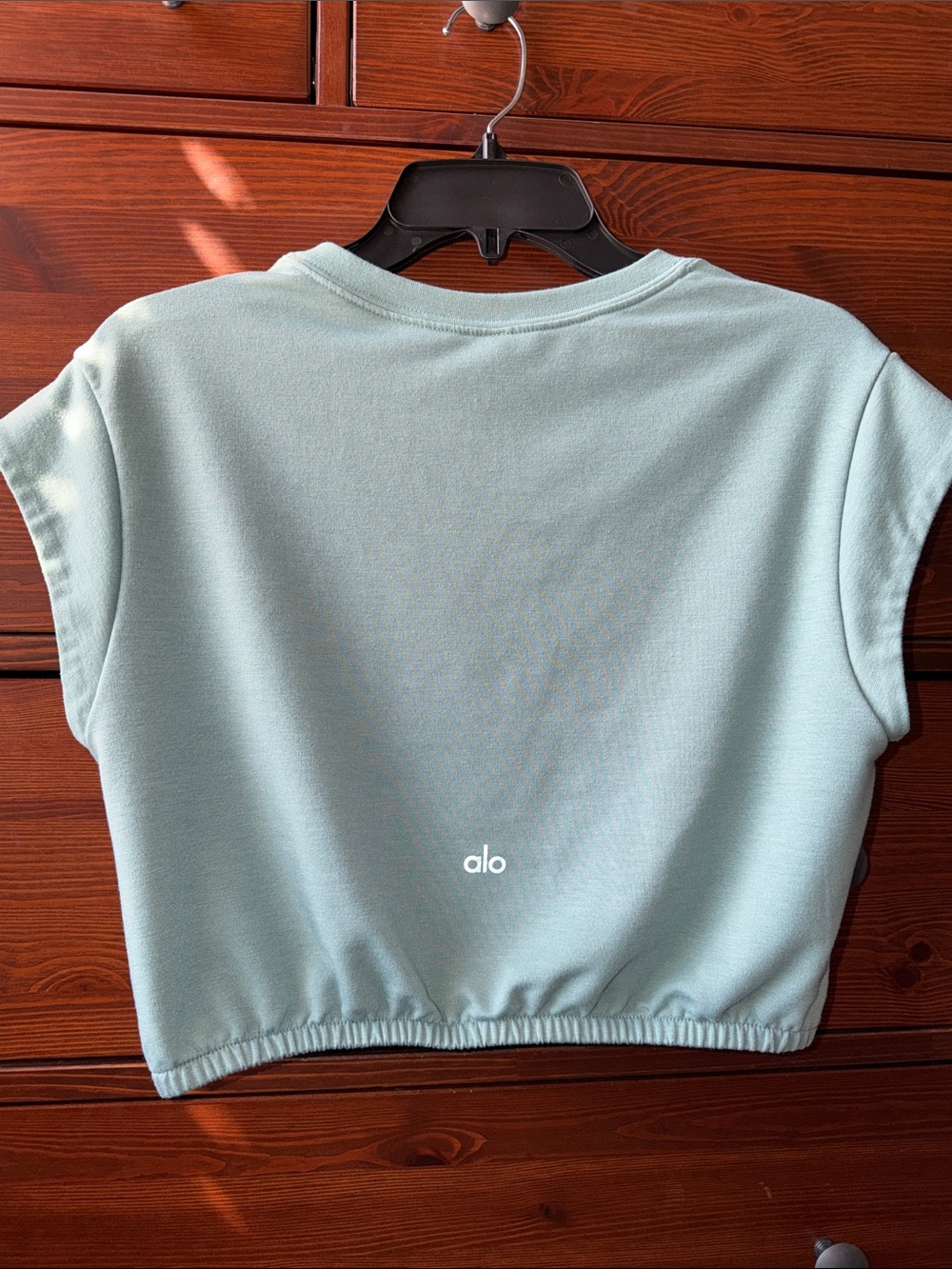 Alo Yoga Dreamy Crop Top Short Sleeve – Seagrass Green – Est. M